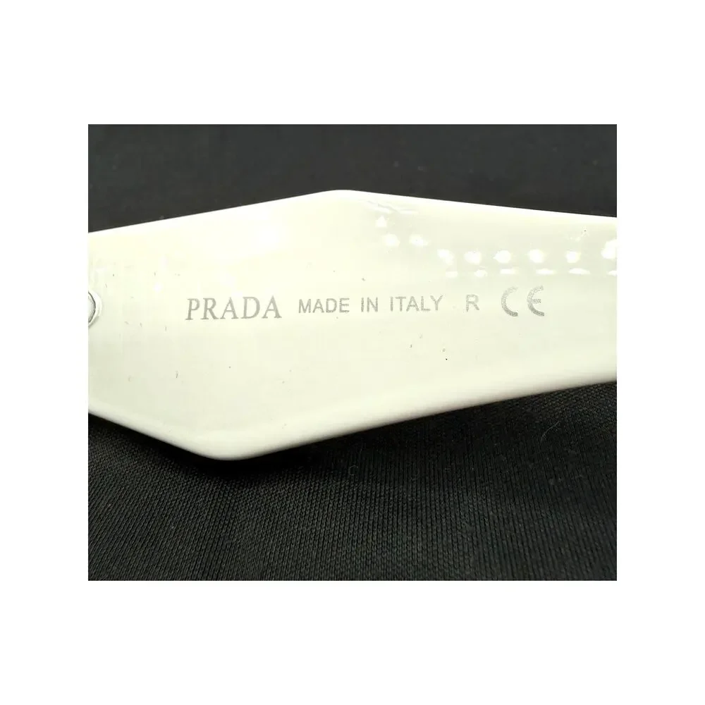Prada Symbole Geometric White Sunglasses W/Prada Hard Case